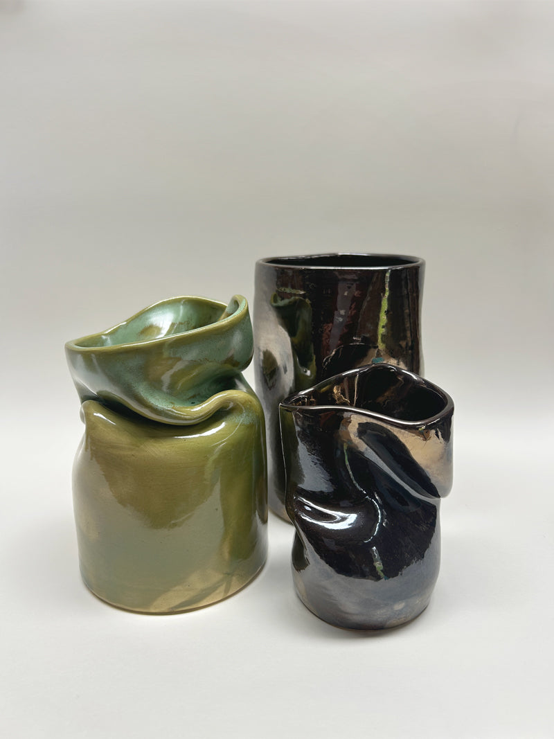 Dimple Vase | Gold crackle | Medium