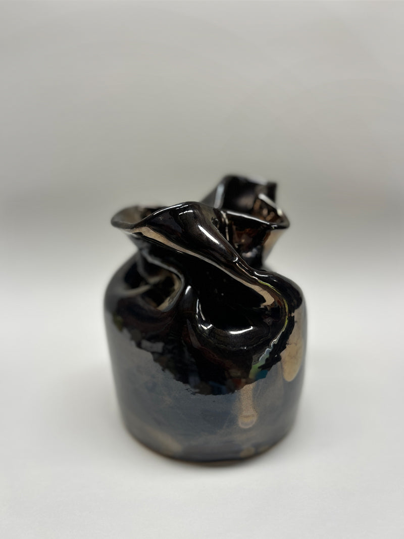 Wave Vase | Gold crackle | Large