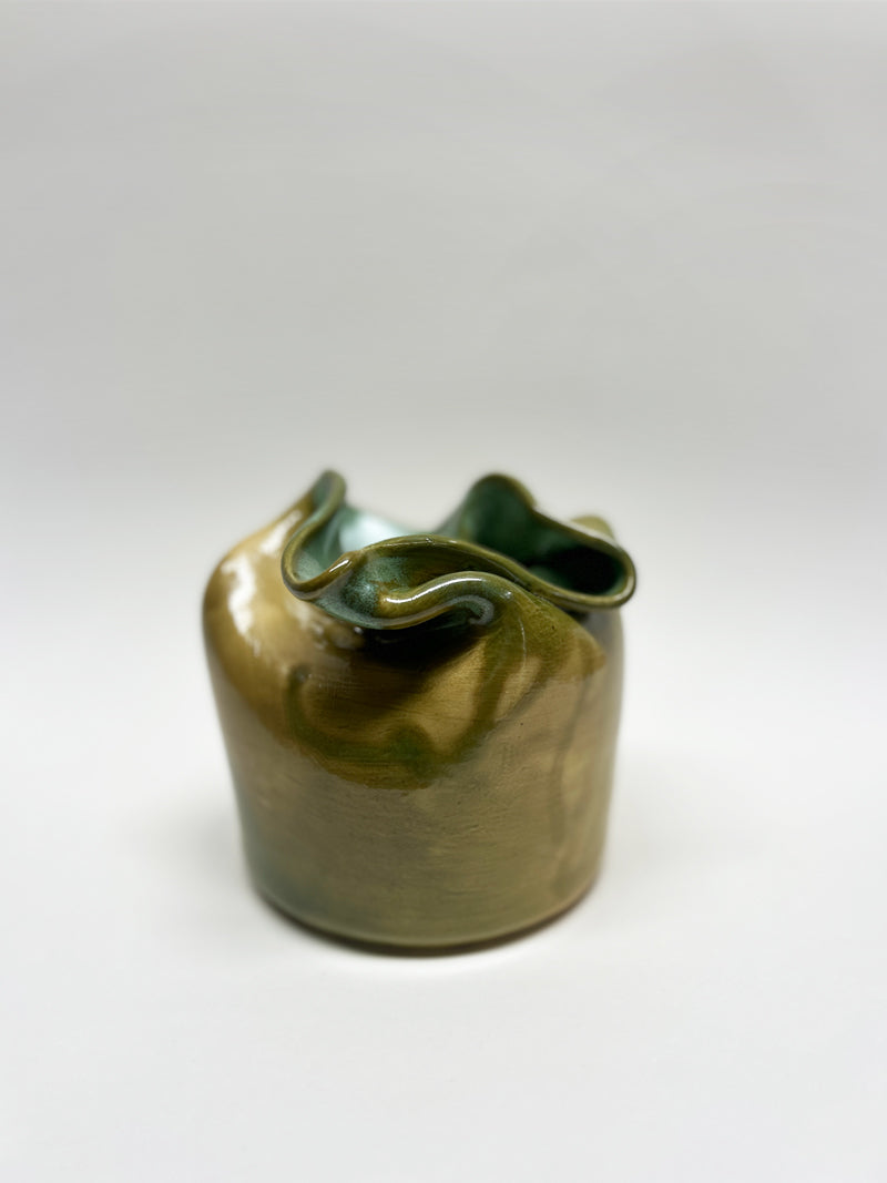 Wave Vase | Green Rutile | Small