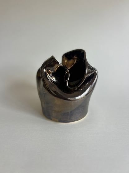 Wave vase | Gold crackle | small