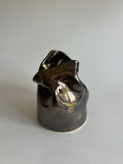 Wave vase | Gold crackle | small