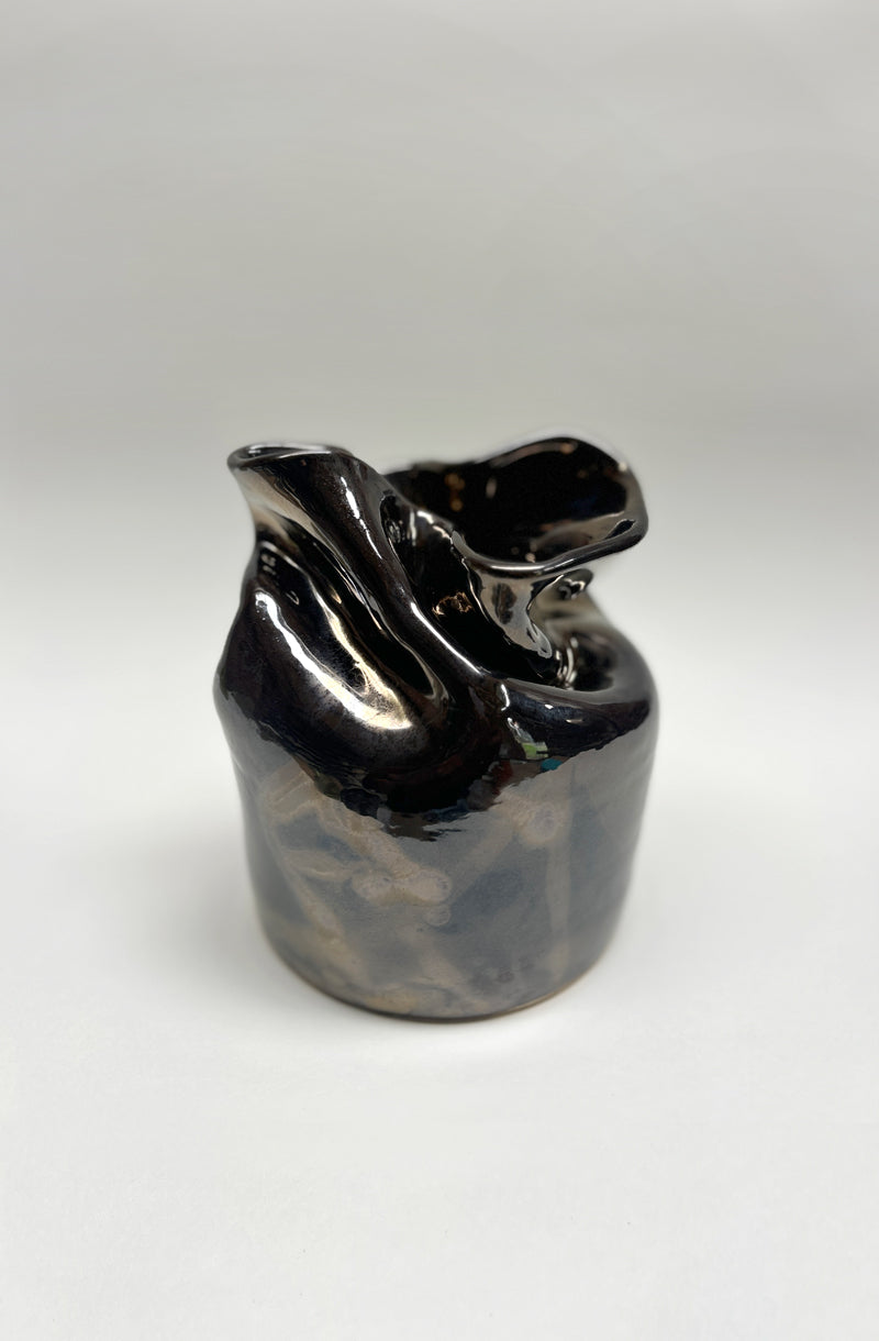 Wave Vase | Gold crackle | Large