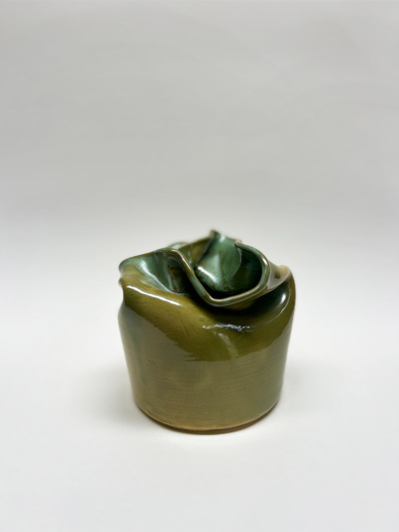 Wave Vase | Green Rutile | Small