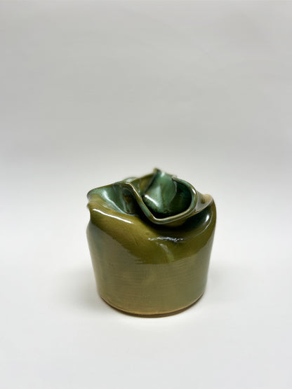 Wave Vase | Green Rutile | Small